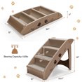 thumbnail image 2 of Gymax Folding Plastic Pet Stairs 4 Step Ladder for Small Dog & Cats Coffee, 2 of 10