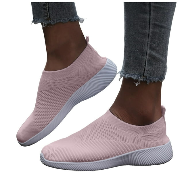 Chaussures de Marche pour Femmes à Enfiler Type Chaussette, Extensibles et Confortables, Course Entraînement Physique Jogging, Espadrilles pour Sports de Plein Air