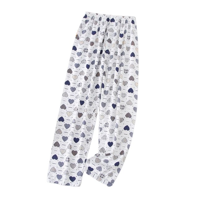 Mens Pajama Pants Thin Comfortable Pattern Home Long Air Conditioned Pajama Pants for Men