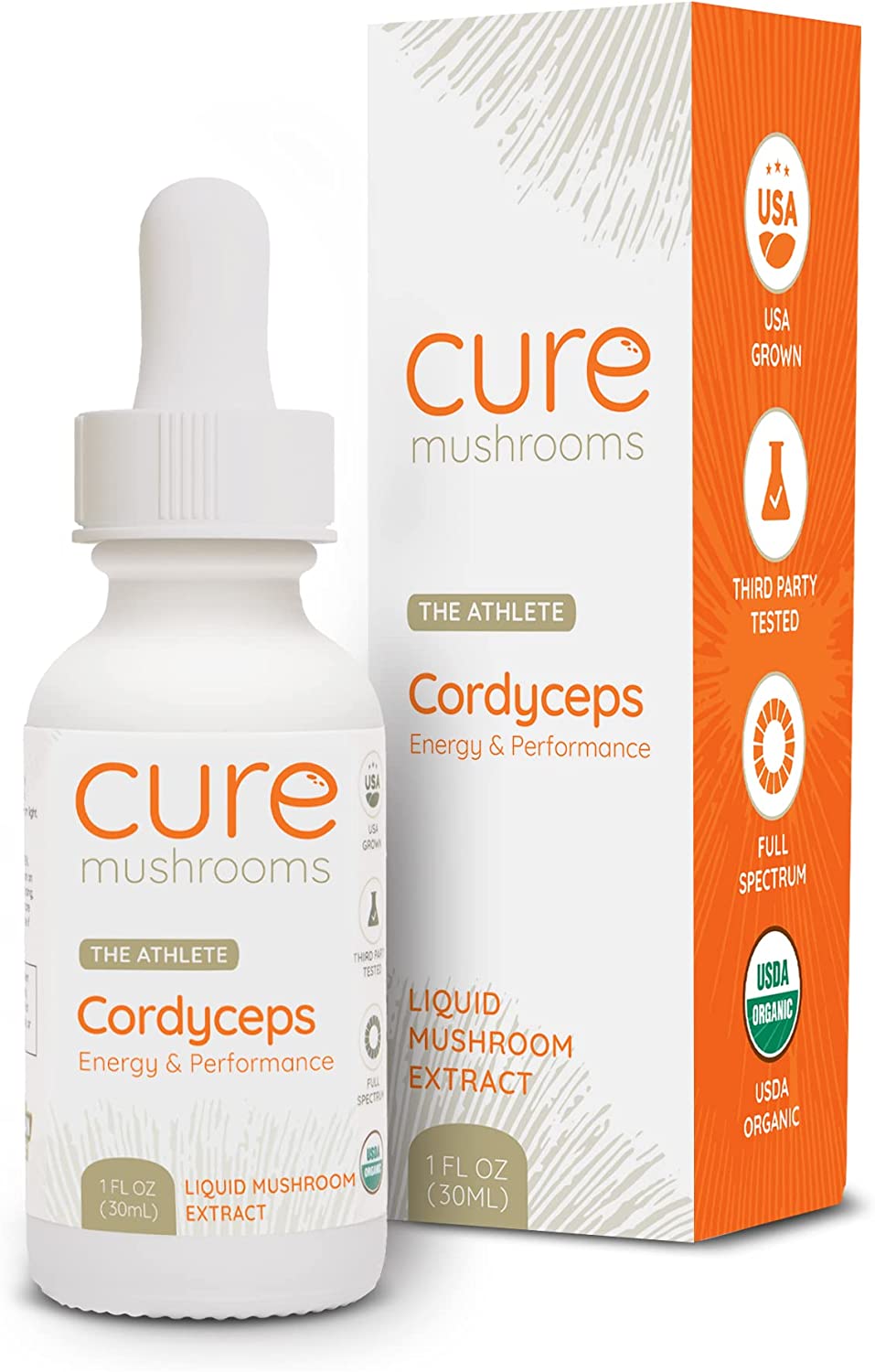 Cure Mushrooms Cordyceps Tincture Organic Supplement Liquid Drops