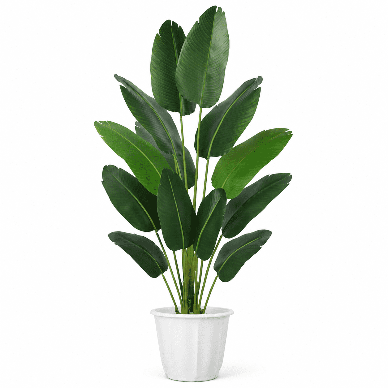 Artificial Bird of Paradise Plant 6 Ft Tall Fake Banana Leaf Plant for Indoors and Outdoors Faux Palm Tree with Plastic Pot for Office and Home Decor