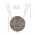 thumbnail image 2 of VHC Brands Multi Braided Farmhouse 15 in Chair Pad Green Textured Jute Striped Round Kitchen Table Decor, 2 of 4