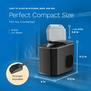 hOmeLabs Countertop Ice Maker – Compact Bullet Ice Machine, 2 Ice Sizes, 26 lbs/Day, Self-Cleaning – Includes Ice Scoop & 5 Ice Bags – Sleek Black Portable Ice Maker for Home & Kitchen