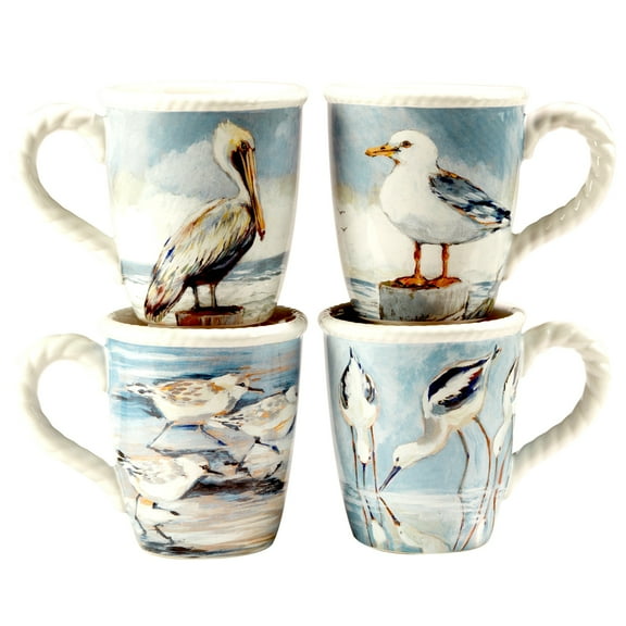 Certified International  Shorebirds 18 oz. Mugs, Set of 4