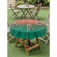 thumbnail image 4 of Outdoor Tablecloths with Umbrella Hole & Zipper, Red Green Ombre Round Tablecloths 60 Inch, Modern Art Gradient Orange Waterproof Table Cloth, Patio/Pool/Picnic Table Covers, 4 of 8