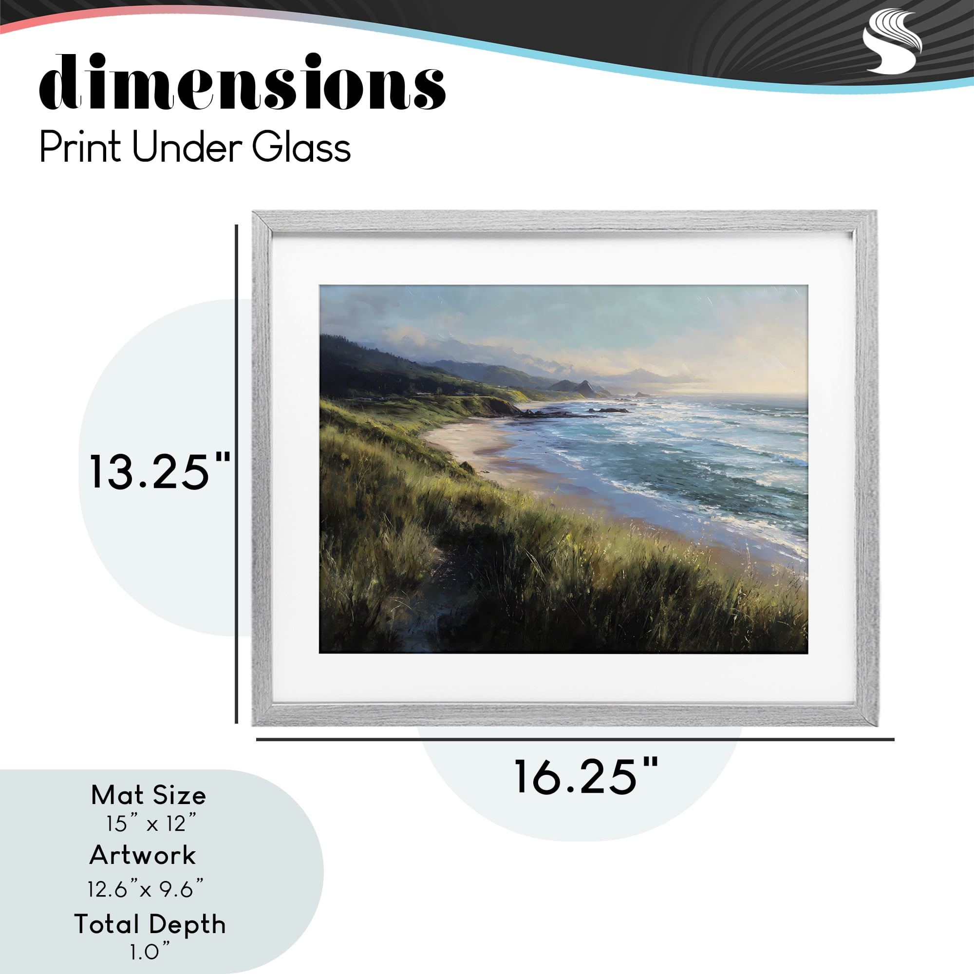 Stupell Industries Nature's Coast in Morning Light Gray Framed Print Under Glass, design by Franklyn Gregory