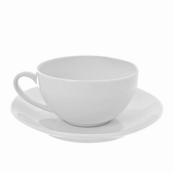 10 Strawberry Street Royal Coupe White Cup and Saucer (Set of 6)