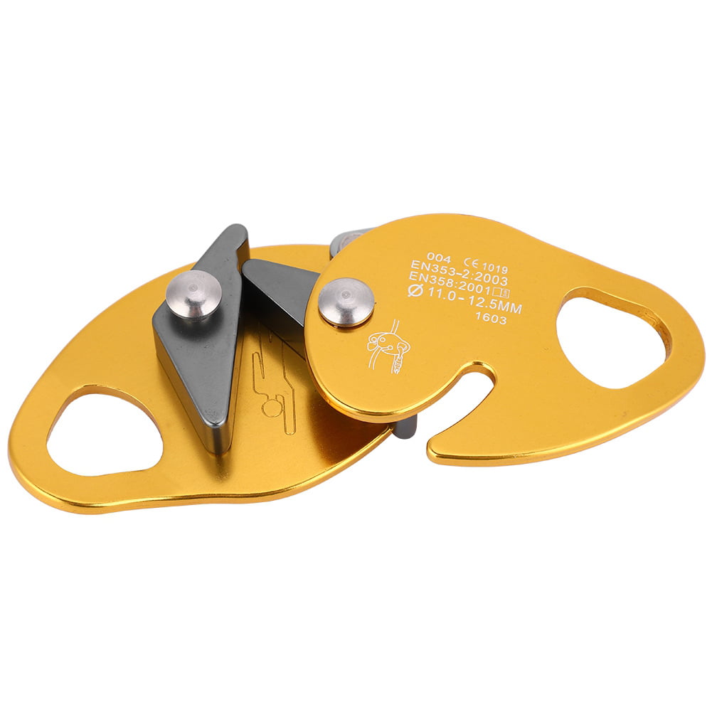 REOUG Self-Braking Stop Descender for 11-12.5mm Rope Clamp Grab Rescue Rappel Ring Climbing Gear