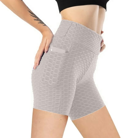 

Finelylove Maternity Yoga Shorts Yoga Shorts For Women Bike High Waist Rise Solid Gray L