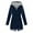 Navy, variant on TJAZFJPA Omoone Quilted Jacket Women Solid Rain Jacket Outdoor Plus Size Waterproof Hooded Windproof Loose Coat Blue Jacket Letterman Jacket Woman