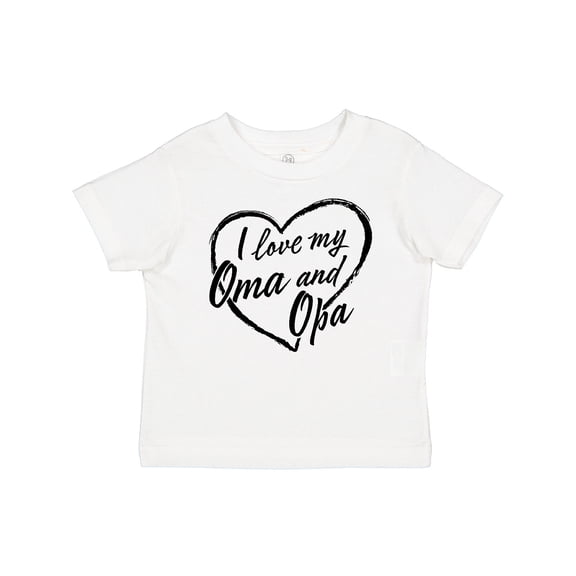 Inktastic I Love My Oma and Opa in Black Chalk Heart Boys or Girls Baby T-Shirt