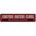 thumbnail image 2 of Lobsters Oysters Clams Novelty Sign, Metal Wall Decor - 4x18 inches, 2 of 4