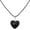 Black, variant on Glass Heart Shape Pendant Necklace,Waxed Thread Chain Love Charms Necklace