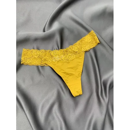 

Sexy Lace Bowtie Thongs Low-Cut Semi-Sheer Cotton Thong Panties Women‘s Lingerie & Underwear