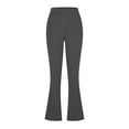 thumbnail image 5 of IDALL Flare Leggings Wide Leg Pants Woman Womens Flare Leggings No Front Seam Flare Yoga Pants with Tummy Control Crossover Leggings With Pockets High Waisted Pants Dark Gray M, 5 of 5