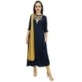 thumbnail image 6 of Atasi Designer Embroidery Rayon Blue A-Line Kurti Ethnic Party Women Clothing - 22, 6 of 6