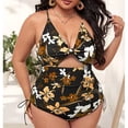 thumbnail image 2 of Womens Plus Size Swimsuits Printed Backless One-Piece Swimsuit Bathing Suit Swimmwear, 2 of 4
