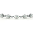 thumbnail image 3 of Gem Stone King 925 Sterling Silver Simulated White Opal and Moissanite Tennis Bracelet for Women | 5.00 Cttw | Gemstone October Birthstone | Oval Cabochon 7X5MM | Fully Adjustable 10 inch, 3 of 6