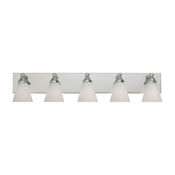 Chrome Contemporary Five Light 500W Bathroom Wall Fixture Hudson Collection