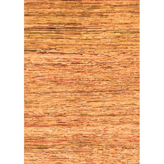 Ahgly Company Indoor Rectangle Abstract Orange Modern Area Rugs, 7' x 10'