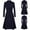 Navy, variant on Honeeladyy Discount Womens Notched Lapel Coat Classic Long Sleeve Pullover Tops Regular Vintage Buttoned Long Coat Overcoat Match Jeans
