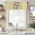thumbnail image 2 of Starfish Shell Wreath Valance Curtain for Windows Summer Lemon Yellow Stripes Retro Rod Pocket Curtain Valances Short Window Treatments Panels for Kitchen Bathroom Laundry Room Basement 56 x 16 Inch, 2 of 9