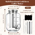 thumbnail image 2 of 2 Pack 1 Gallon Cold Brew Coffee Maker Iced with Stainless Steel Filter, Lid & Spigot Heavy Duty Glass Pitcher Drink Dispenser Thick Tea for Fridge, 2 of 5
