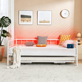 thumbnail image 5 of Zimtown Daybed with Trundle Included, Twin Size Metal Daybed Frame with Pull out Trundle Bed, No Box Spring Needed,White, 5 of 10
