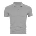 thumbnail image 7 of Gaukiv Men's T Shirts Collared Neckline Short Sleeve Solid Tees Summer Casual Tops Gray XL, 7 of 7