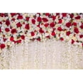 thumbnail image 4 of Red White Rose Floral Theme Photography Backdrop Flowers Wall Wedding Bridal Shower Photo Background Newborn Baby Girl Birthday Party Portrait Cake Table Decor Photo Booth Studio Props, 4 of 6