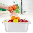 thumbnail image 2 of 1pcs Bassin en Acier Inoxydable pour Buffet, Assiettes, Casseroles, Plateau, Support de Plats, Conteneur Alimentaire Carré, 2 of 5