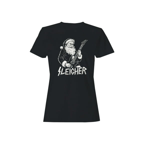 Rocking Santa Sleigher Design Women's T-shirt