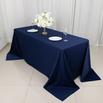 BalsaCircle 90x132 in Navy Blue Scuba Polyester Rectangle Tablecloth Party Events Decorations