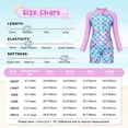 thumbnail image 2 of Marendyee Girls Mermaid Swimsuit Kids Ariel One Piece Swimsuit Long Sleeve UV Sun Protection Mermaid Scales Printed Zipper Front Swimming Wetsuit Athletic Romper 5-6 Years, 2 of 12