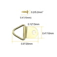 thumbnail image 4 of Paquete de 100 perchas de acero con anillo triangular pequeño con tornillos, marcos de fotos, soluciones para colgar relojes (dorado), 4 of 5