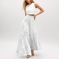 thumbnail image 2 of HXWCHs Elegant Sleeveless Long Skirt Suit with Intricate Lace Detailing for Casual Wear and Seasonal Versatility XL White, 2 of 5