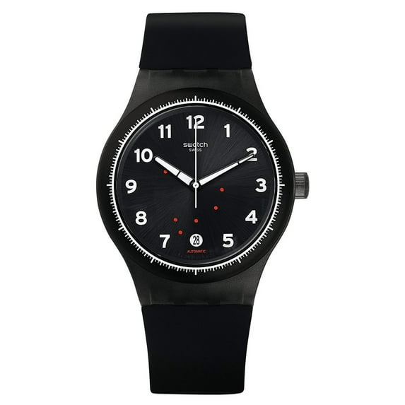 Swatch SUTF400 Men's Sistem51 Sistem Gentleman Black Dial Black Silicone Strap Automatic Watch