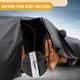 thumbnail image 4 of Funda de coche impermeable para todo clima, protección solar y contra la lluvia, funda exterior de aluminio negra con tiras reflectantes [para Ford Fiesta Hatchback], 4 of 5