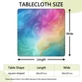 thumbnail image 2 of Colorful Wave Pattern Square Fitted Tablecloth with Elastic Edge,Square Table Cover,Washable Elastic Table Cover for Home Kitchen Party Decor 36"x36", 2 of 6