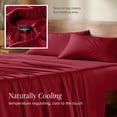 thumbnail image 5 of Bare Home Bamboo Sheet Set - Made from Rayon Fibers - Deep Pockets - 3 Piece - Twin XL, Red, 5 of 10