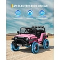 thumbnail image 2 of Royalbelle 12V Electric Ride On Truck with Remote Control Ride On Toy Gift for Boys & Girls Bluetooth Music Player LED Lights for 3-6 Years,Pink, 2 of 8