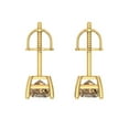 thumbnail image 4 of 1.5 ct Screw-Back Stud Earrings for Women | 5.0mm Princess Cut Simulated Champagne Diamond | 18K Yellow Gold, 4 of 5