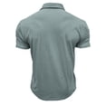 thumbnail image 4 of Aueoeo Workout Shirts For Men T Shirts For Men Pack Mens Solid Color Lapel Button Pocket Short Sleeve Top T-Shirt Short Sleeve Turndown Collar Blouse Customized T Shirts, 4 of 4