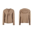 thumbnail image 3 of jsaierl Hooded Cardigans for Women Sweater Long Sleeve Open Front Sweater Loose Tunic Fall Sweaters for Women 2024 Jacket Coat Top Sweater Cardigan for Women, 3 of 7