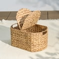 thumbnail image 5 of Abbot Water Hyacinth Woven Brown Oval Kitchen and Picnic Basket, 5 of 8