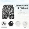 thumbnail image 6 of Picia Zebra pattern Mens Swim Trunks with Compression Liner Stretch Beach Shorts Quick Dry with Zipper Pockets No-Chafing Board Shorts-, 6 of 9