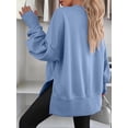 thumbnail image 7 of Women Oversized Sweatshirts Thumbhole Long Sleeve Hoodies Shirts Pullover Top Teen Y2k Outfits Crewneck Sweatshirt Green  M, 7 of 7