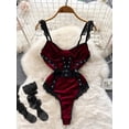 thumbnail image 1 of Women's Hollow Combination Bodysuit Slim Fit Erotic Mesh Lace Jumpsuit Bodysuit Sexy Fashion Pajamas, 1 of 4