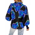 thumbnail image 6 of Michellecmm  Women Button up Shirt Contrast Color Loose Casual Long Sleeve Blouse, 6 of 7