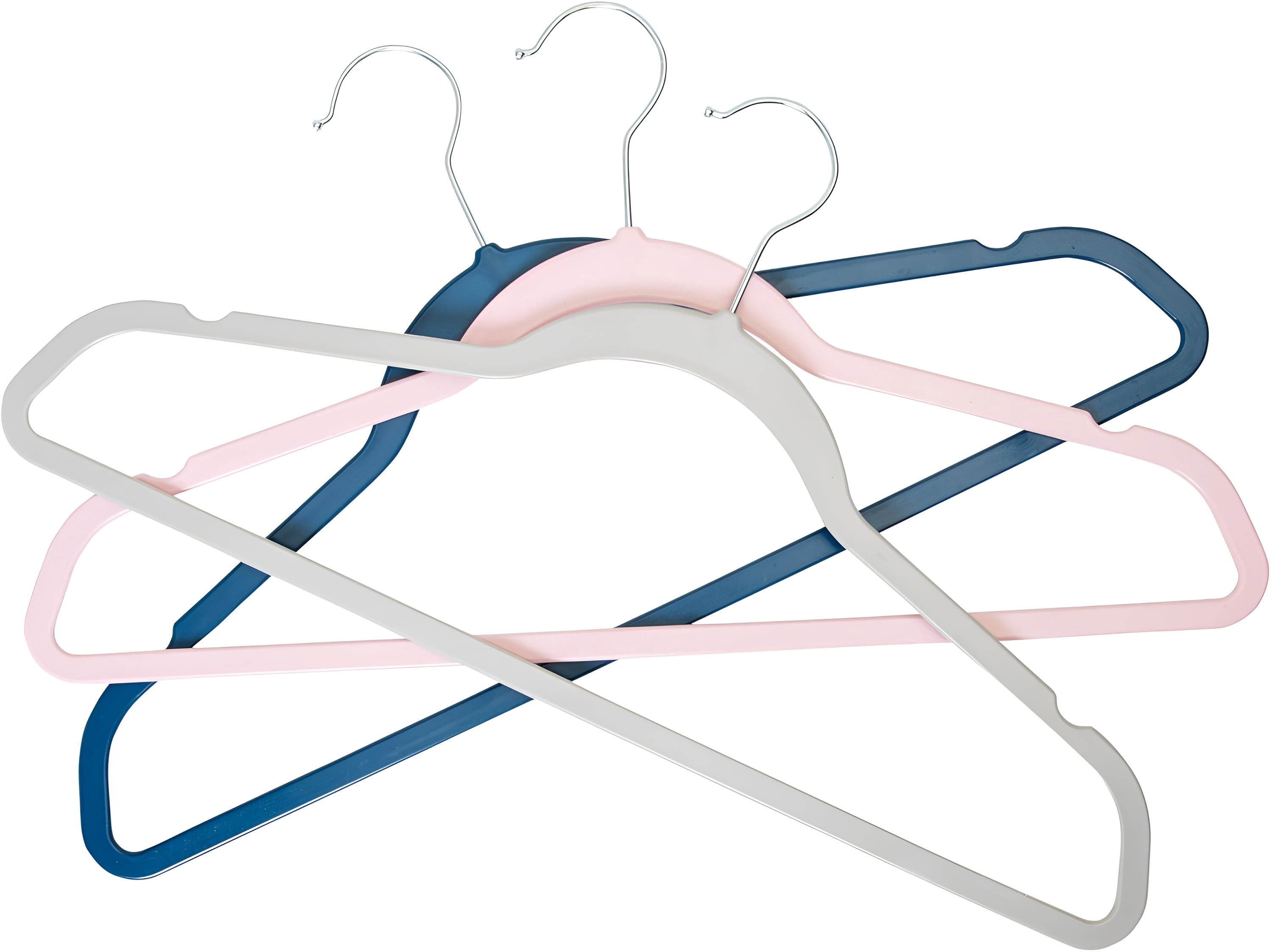 Concepts 20-Pack Notched Hangers – Heavy-Duty Black Plastic Clothes Hangers with Silver Hooks, Durable & Space-Saving Closet Storage Solution
